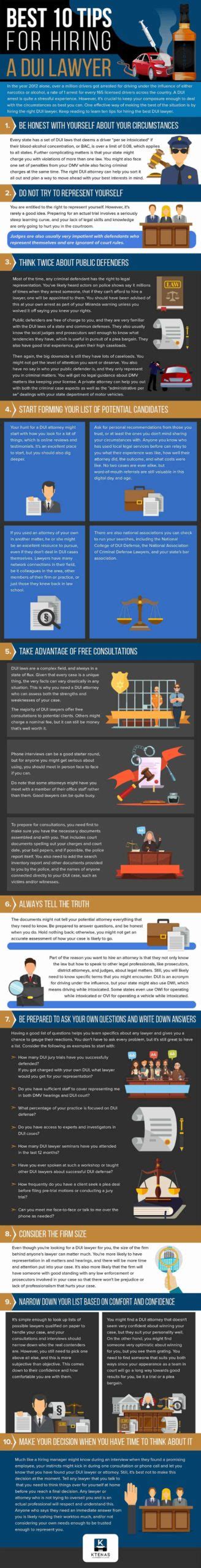 10 Tips For Hiring The Best Dui Lawyer Infographic