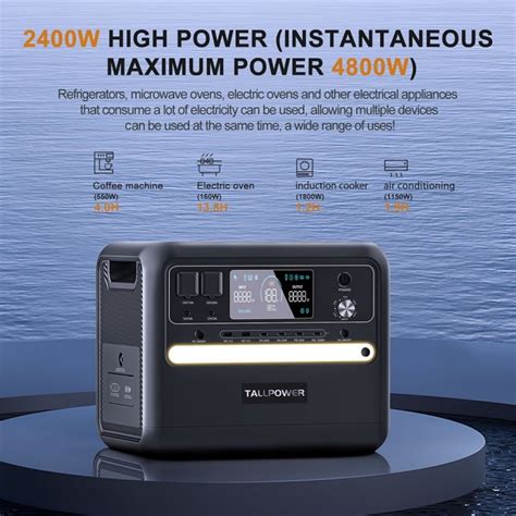 Przenośna elektrownia TALLPOWER V2400 generator solarny LiFePo4 2160Wh