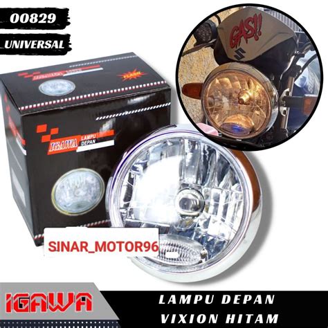 Jual REFLEKTOR LAMPU DEPAN YAMAHA VIXION OLD LAMA BULAT HITAM DAN CROME