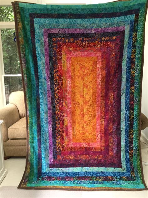 Jelly Roll Big Log Cabin Quilt Uses Catalina Batiks By Moda Beautiful