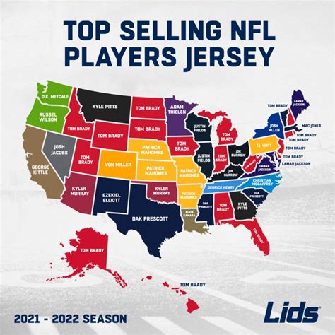 Most popular NFL jersey in every state