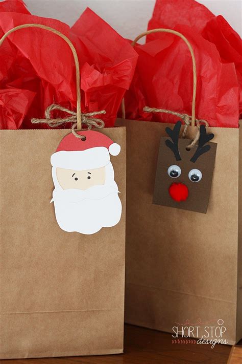 Santa + Reindeer Gift Tag – Kids Crafts | Reindeer gifts, Small ...