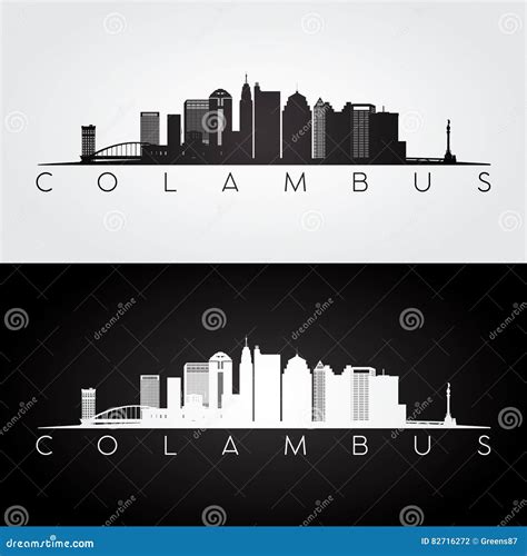 Columbus Skyline Silhouette Vector Illustration | CartoonDealer.com ...