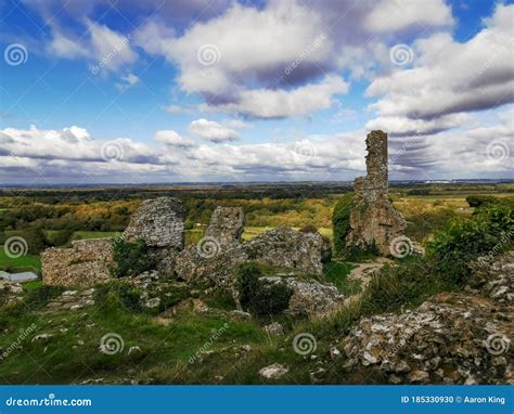 Corfe Castle Dorset ruins stock photo. Image of cloud - 185330930