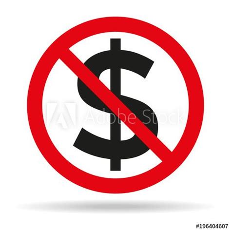 No Money Sign on White Background