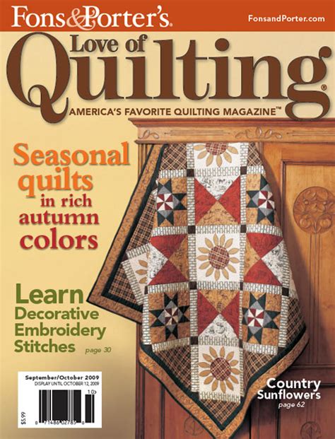 Love Of Quilting Septemberoctober 2009 Fons And Porter Quilting Daily