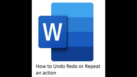 How To Undo Redo In Microsoft Word Youtube