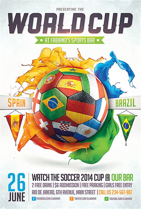 2014 FIFA World Cup Brazil Posters Flyers Illustrations