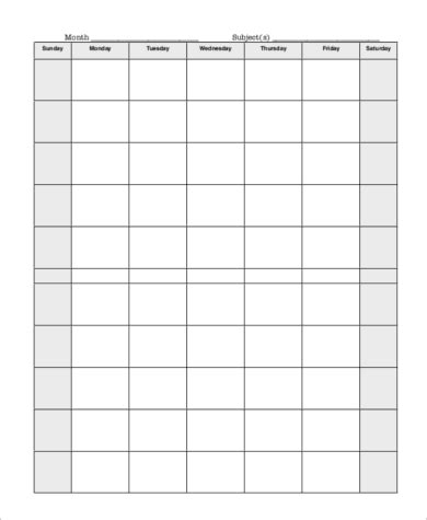 blank calendar template word calendar for planning - yearly blank ...