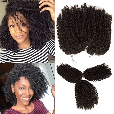 Buy Curly Crochet Hair 8 Inch Short Marlybob Jerry Curl Natural Black