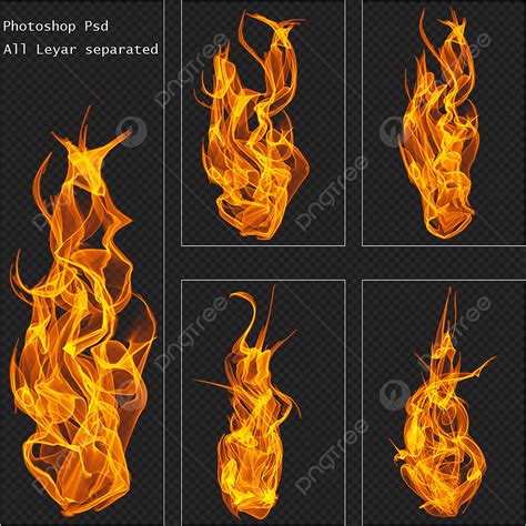 Moving Fire White Transparent Moving Vibrant Flame Fire On Black