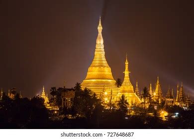 Yangon Myanmar View Shwedagon Pagoda Night Stock Photo 727648687 ...