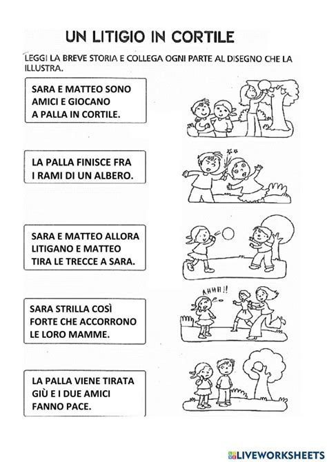 Leggi Le Frasi E Collega Al Disegno Worksheet 1st Grade Worksheets