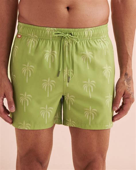 Hamabe Volley Swimsuit Green Palm Tree Print Bikini Village
