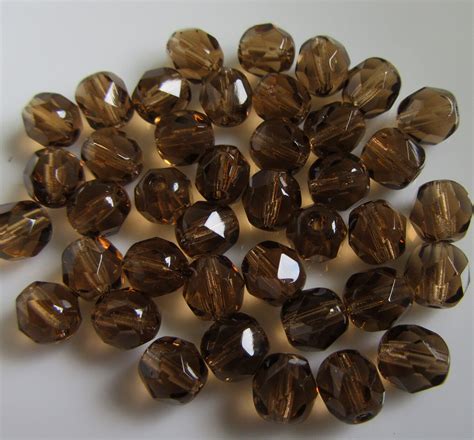 30 X 6mm Dark Topaz Brown Czech Fire Polished Glass Beads - Etsy UK