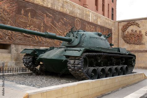 Cairo, Egypt, January 7 2023: old tanks, armored fighting vehicle used ...