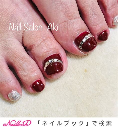 冬 オールシーズン お正月 フット ビジュー Nail Salon Akiのネイルデザイン No 7801645 ネイルブック