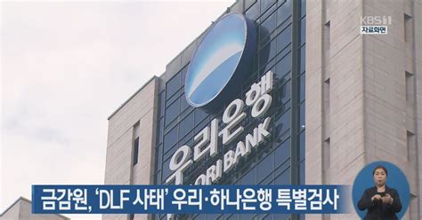 금감원 Dlf 사태 우리·하나은행 특별검사