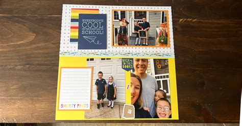 Happy And Simple School Scrapbook Layout With 3 Pieces Of Paper For First