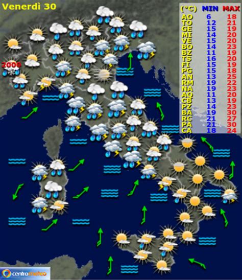 Venerd Instabile Con Rovesci Al Centro Nord E In Sardegna Meteobook