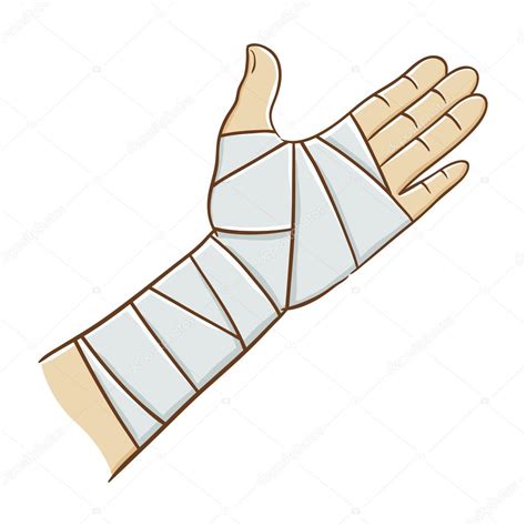 Injured Hand Wrapped In Elastic Bandage Vector Illustration Stock