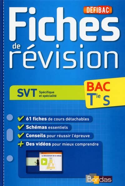 Svt spécifique et spécialité bac terminale s fiches de révision de