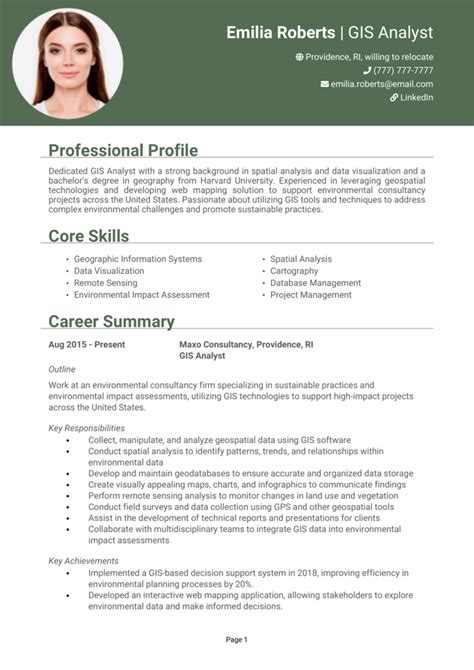 Gis Analyst Resume Example Geographic Information Systems