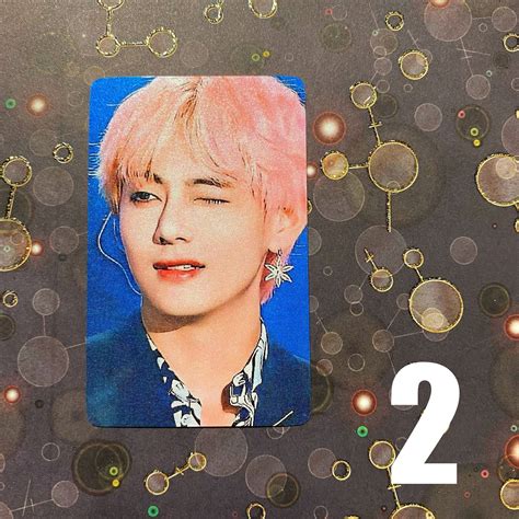 Bts V Kim Taehyung Metallic Shimmer Photocards Set 4 Etsy