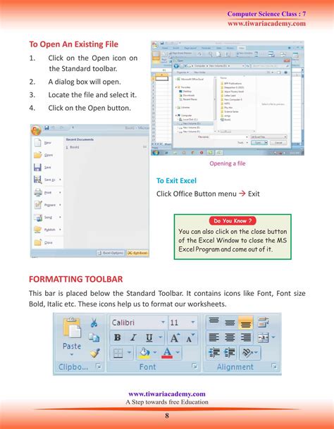 Class 7 Computer Science Chapter 4 Basics Of Microsoft Excel