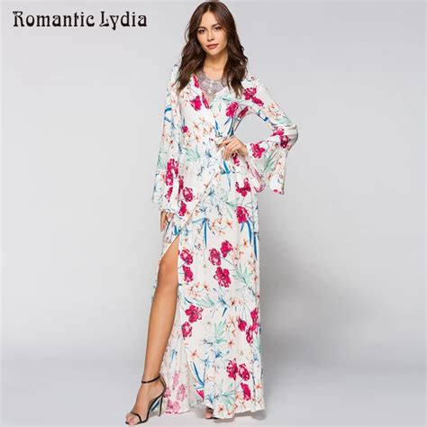 2018 Spring Summer Women Boho Floral Long Bohemian Dresses Beach Party