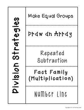 Division Strategies Foldable By The Busy Class Tpt