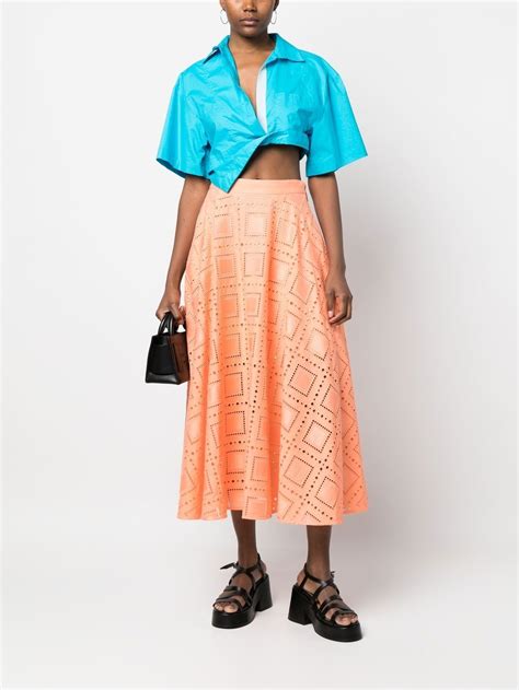 Msgm High Waisted Midi Skirt Farfetch