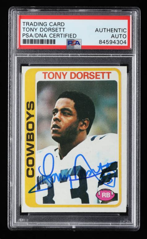 Tony Dorsett Signed 1978 Topps 315 RC PSA Pristine Auction