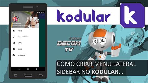 COMO CRIAR MENU LATERAL SIDEBAR NO KODULAR YouTube