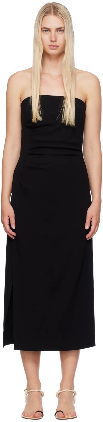 Proenza Schouler Black Shira Midi Dress Ssense