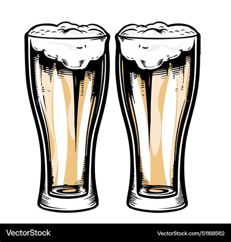 Hand Drawn Two Toasting Beer Mugs Royalty Free Vector Image