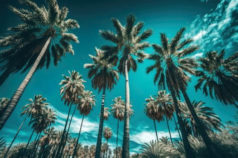 Palm Trees Under Blue Sky: Lo-Fi Aesthetic and Infrared Perspective ...