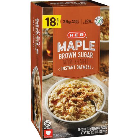 H E B Instant Oatmeal Maple Brown Sugar Shop Oatmeal And Hot Cereal At H E B