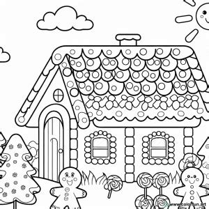 Dibujos Para Colorear De Casas De Jengibre Dibujos Para Colorear