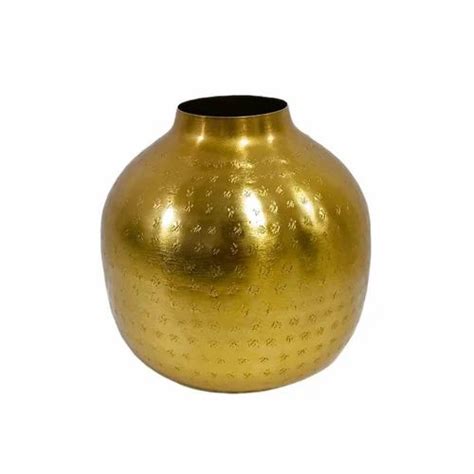 Tatmaxx Iron Gold Plated Metal Flower Vase Size Large Shape Jar