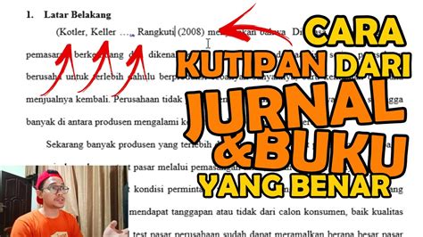 Cara Menulis Kutipan Jurnal Buku Ke Dalam Skripsi Tips Skripsi Youtube