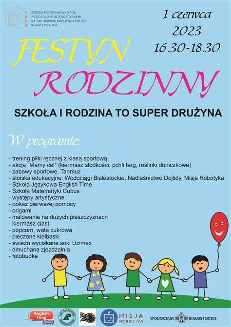 Festyn Rodzinny Szkoła Podstawowa nr 50 im Św Jadwigi Królowej Polski