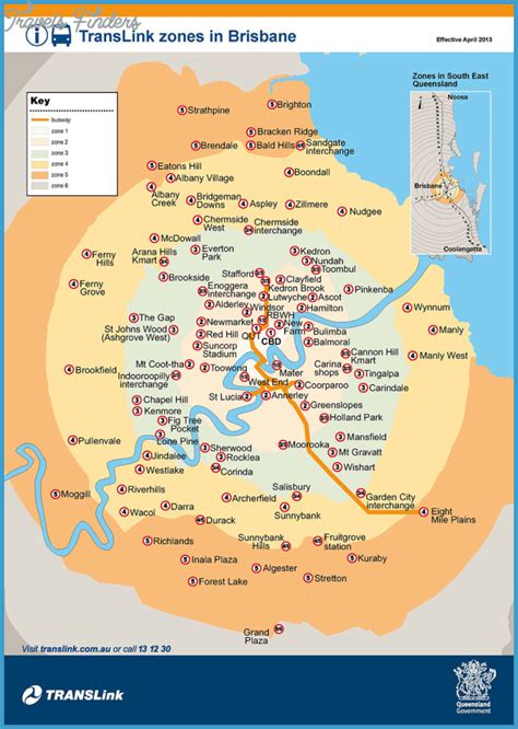 Brisbane Map - TravelsFinders.Com