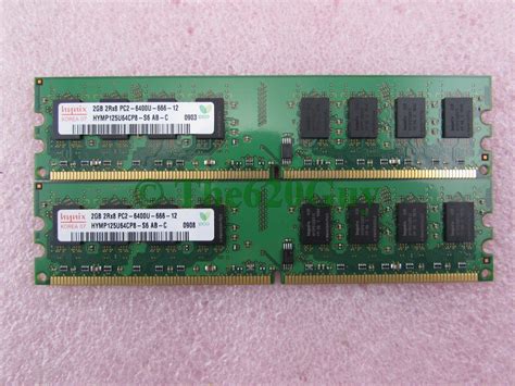 Hynix HYMP125U64CP8-S6 4GB 2 x 2GB PC2-6400U DDR2 800 Non-ECC Unbuff ...
