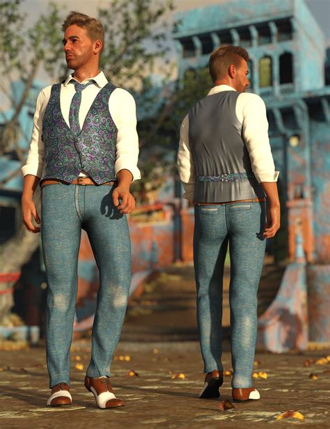 DForce Casual Vest Outfit For Genesis 8 Males Daz 3D