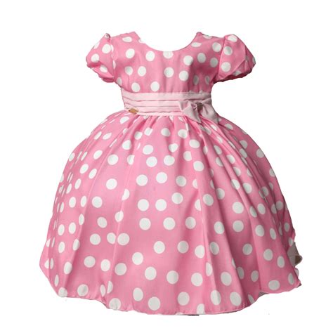 Vestido de Festa Infantil Temático Minnie Rosa Xuxuzinhos Baby