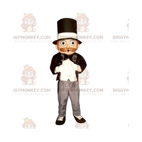 Magician BIGGYMONKEY™ Mascot Costume with Top Hat Sizes L (175-180CM)