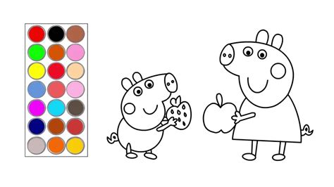 Como Dibujar Y Colorear A Peppa Pig Y George Cerdito Dibujos Para