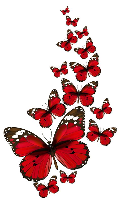 Red Butterflies Vector Png Clipart Gallery Yopriceville High