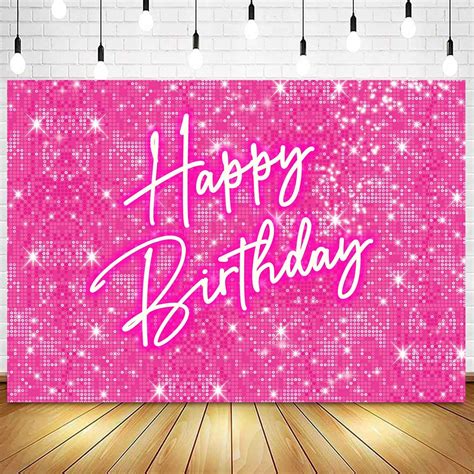 Amazon Sensfun 7x5ft Glitter Hot Pink Birthday Backdrop Princess